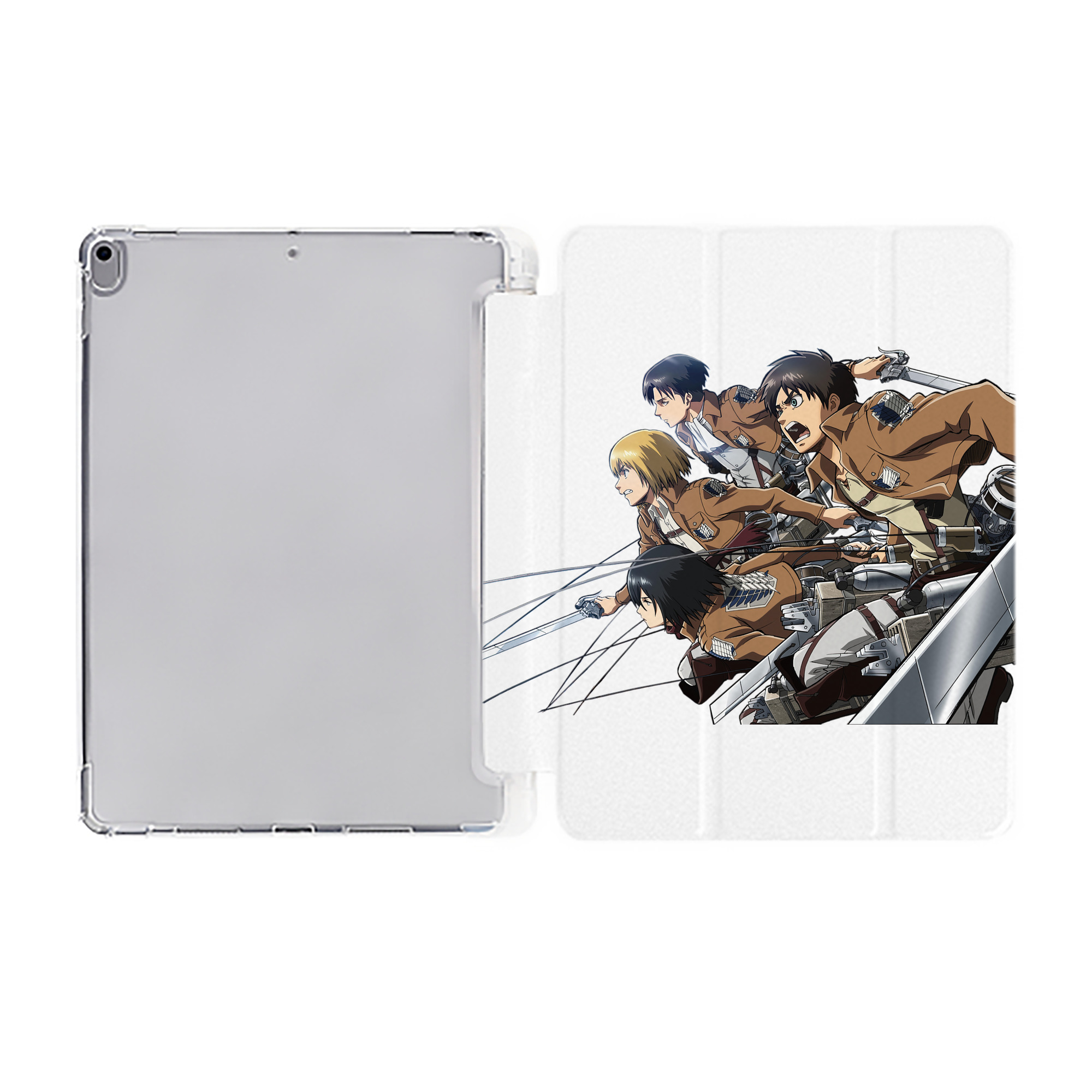 （画像用） 進撃の巨人 Attack on Titan IPad ケース ペン収納付き 三つ折りスタンド PUレザー×シリコン 対応機種9.5/10.5/10.9インチ